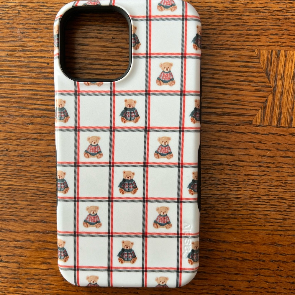 Plaid Teddy Bear iPhone 13 Pro Max Case